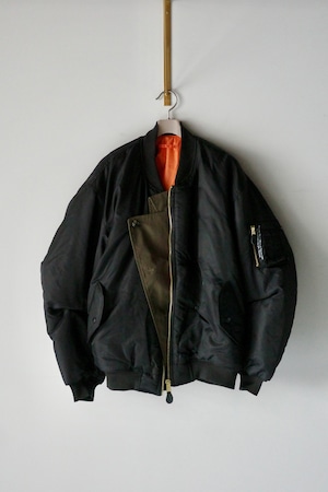 MARINA YEE【CUSTOMIZED BOMBER JACKET + LAPEL INSERT -Black-】