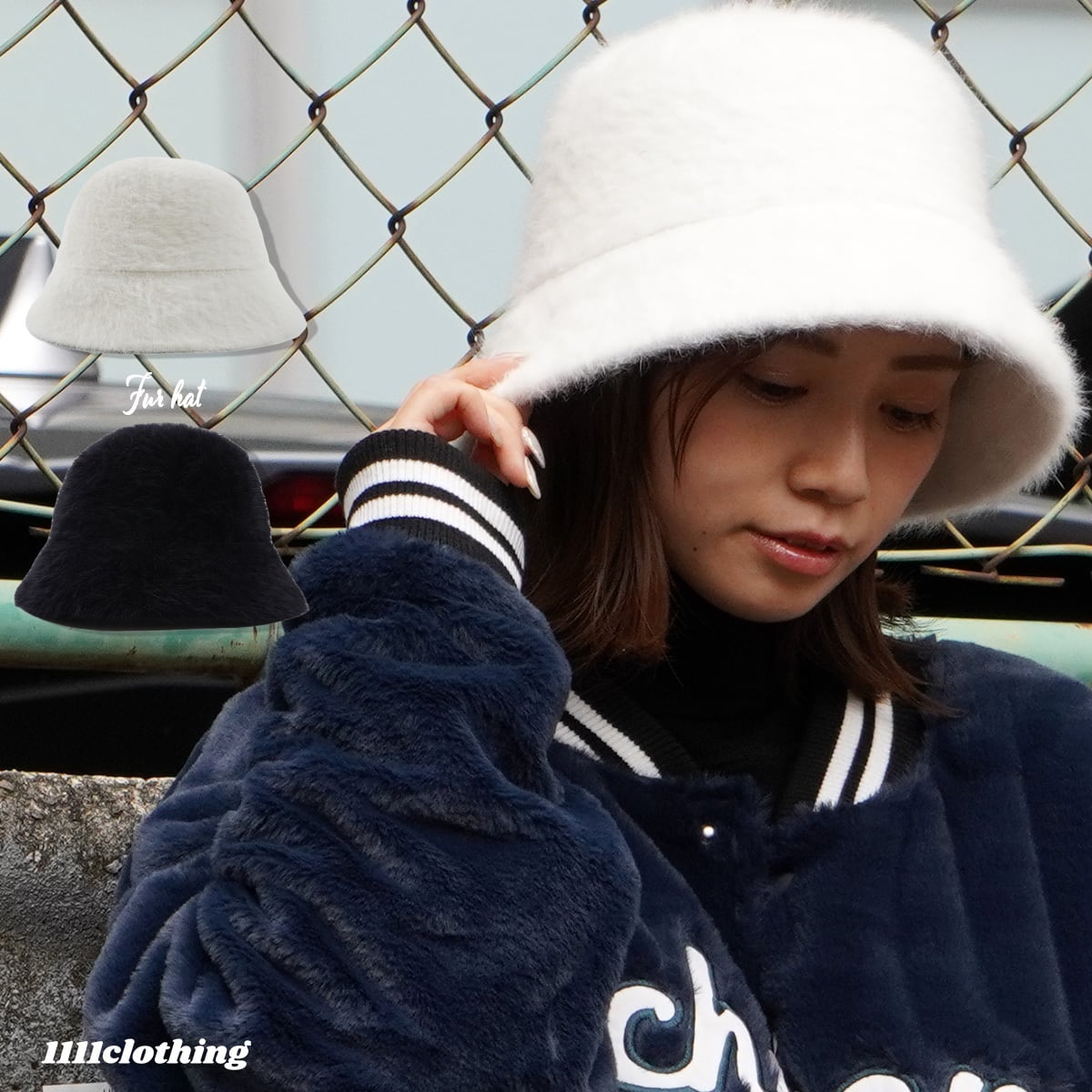 国内在庫】 バケットハット 白 リバーシブル帽子 ストリート ロゴ メンズ レディース 韓国