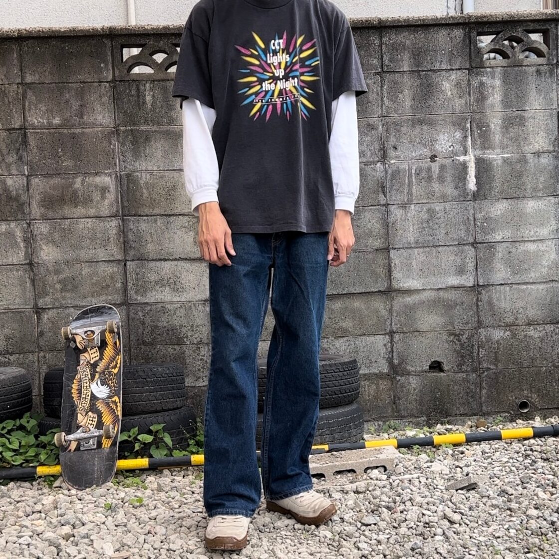 90s “CCT light up night” black colored Tee ONITAボディ made in usa