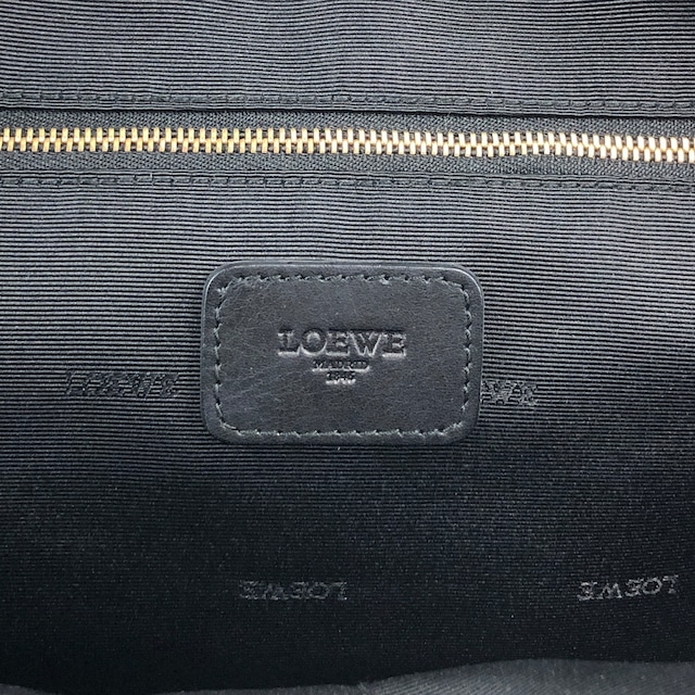 LOEWE ロエベ ハンドバッグ ブラック パドロック アナグラム ナイロン レザー ミニボストン vintage ヴィンテージ オールド xazh3e