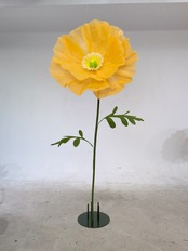 オーガンジー　ジャイアントフラワー　ポピー70cm　オレンジ・レッド