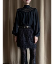 ECHO SOIRDE black sheer shirt-5023-10