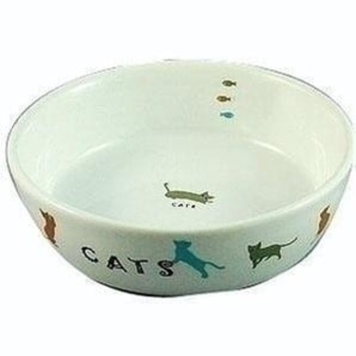 猫用陶器食器　遊ぶ猫