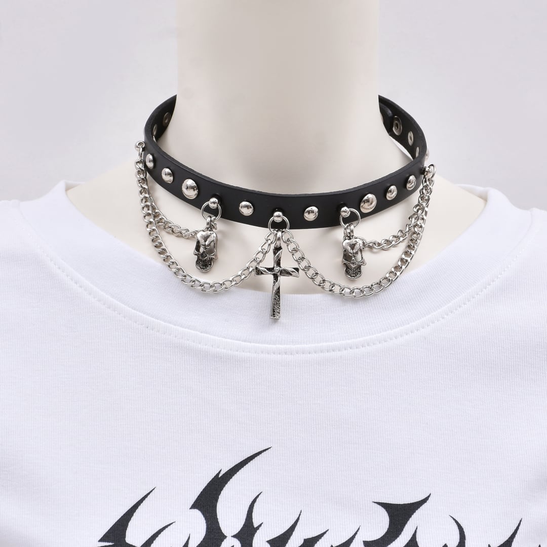 1/14新着】クロススカルチェーンチョーカー | VOLCAN&APHRODITE