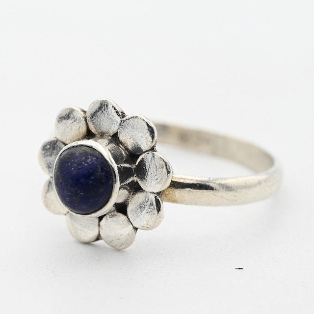 Lapis Lazuli Top Flower Design Ring #12.0 / Denmark