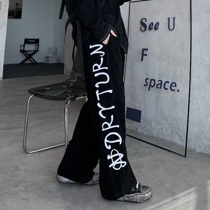 ダークルーズカジュアルパンツ オータムスタンダードプリント レトロ 秋物 ケッペル84272436263