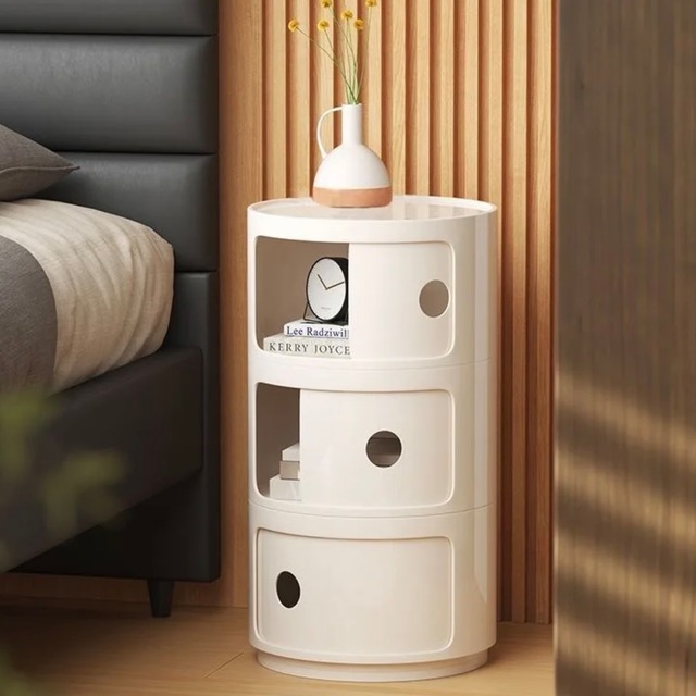 円形キャビネット｜ホワイト シンプルデザイン