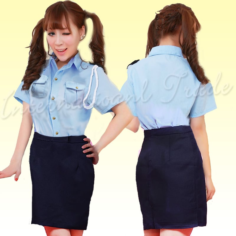 コスプレ服 ポリス服 スカート長め 警官 婦警 コスチューム コスプレ衣装 ハロウィン ポリスコスプレ ミニスカート タイトスカート レディース 女性用 婦人警官 大人用 セクシー おまわりさん パーティー 仮装 イベント 35 3521 Styleline