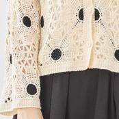 amie studio レトロレースニットカーディガン【M~L】ベージュ