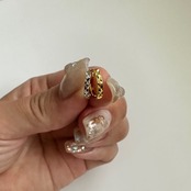 S925 アーガイルカットフープピアス