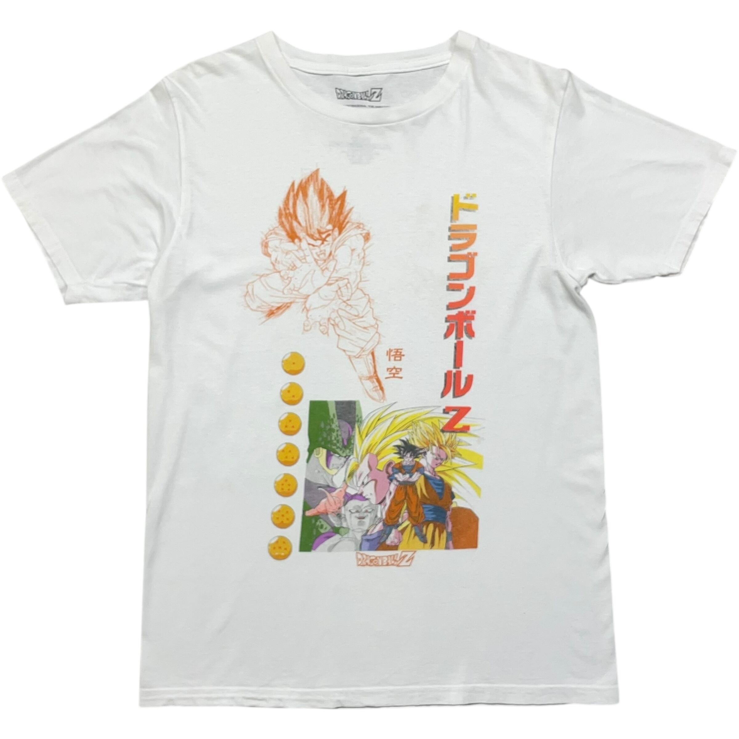 《S》 DRAGON BALL Z ドラゴンボールZ アニメTシャツ 孫悟空 キャラクター プリント ホワイト no.7999