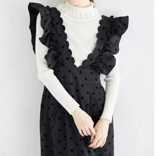 スカラップフリルジャンパースカート