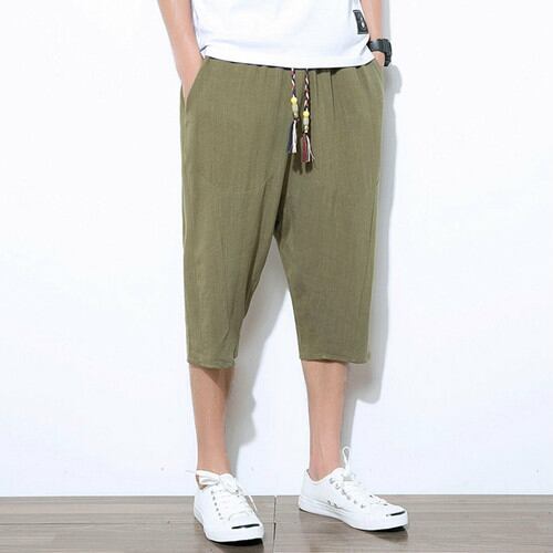 3XL 緑 アーミーグリーン サルエルパンツ メンズ ハーフパンツ