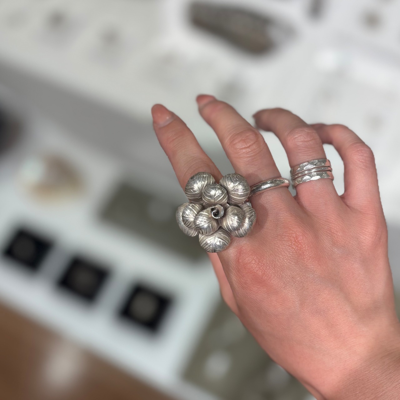 Karen silver , flower ring3