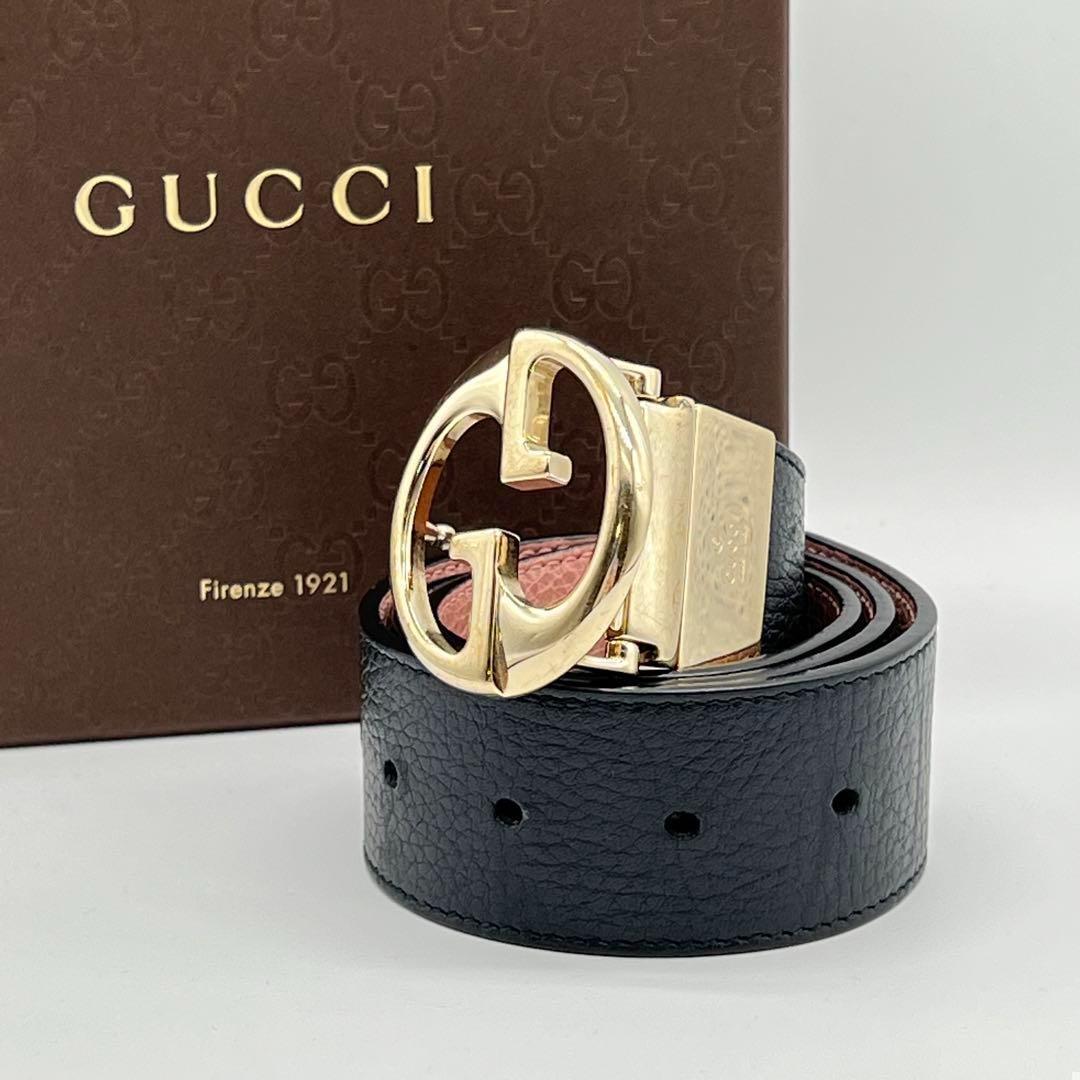 ✨️美品✨️GUCCI 変則インターロッキング リバーシブル レディース 