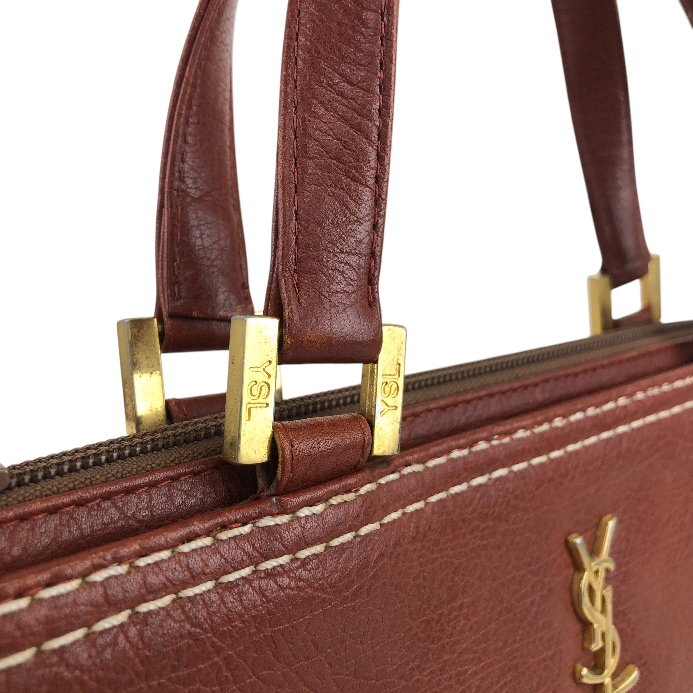 Yves Saint Laurent イヴ・サンローラン ハンドバッグ ブラウン YSL