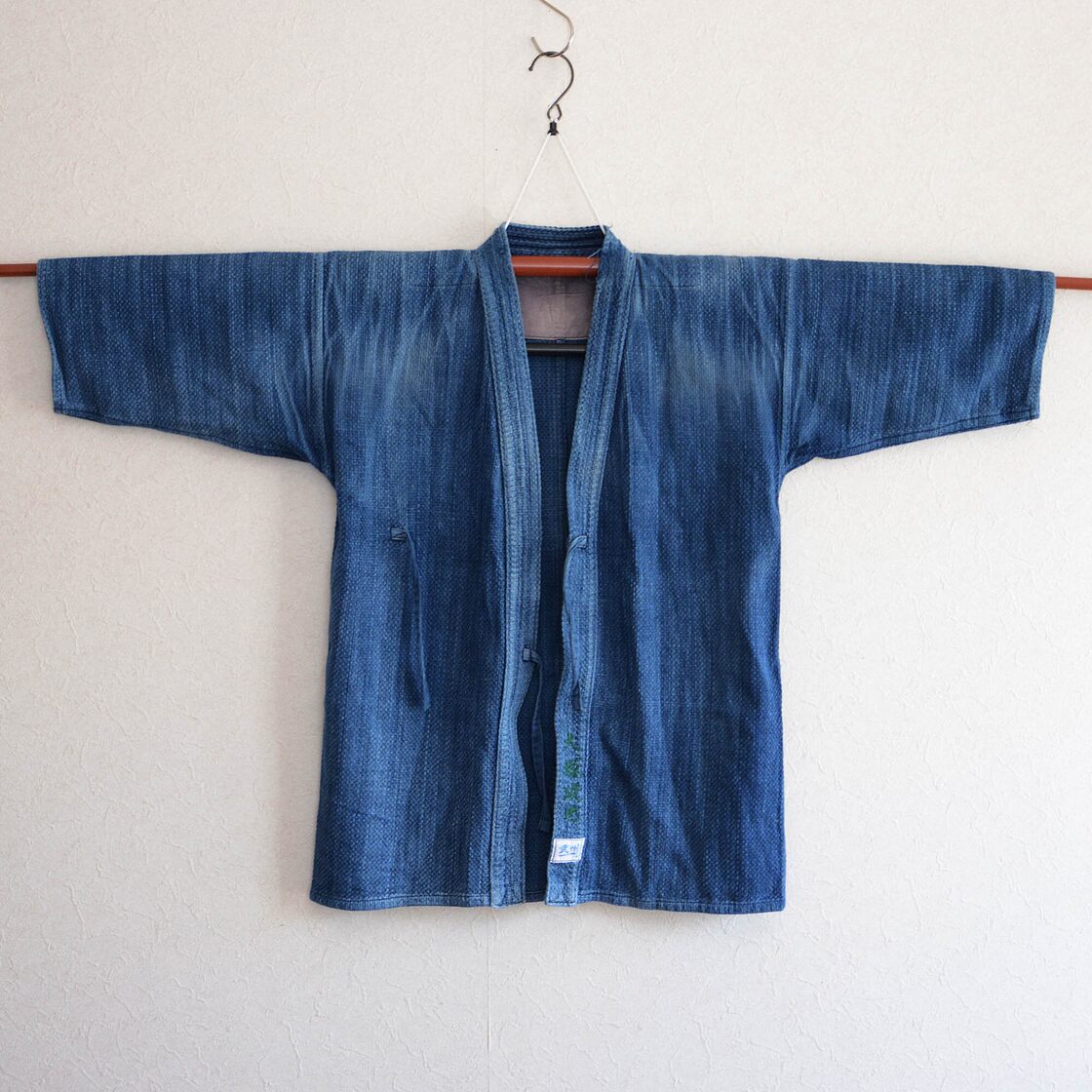 剣道着 藍染 刺し子 ジャケット 木綿 リメイク素材 武州一 ジャパン  