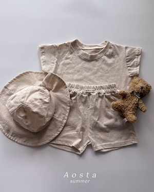[Aosta] Linen Short Sleeve T-shirt / [아오스타] 린넨반팔티