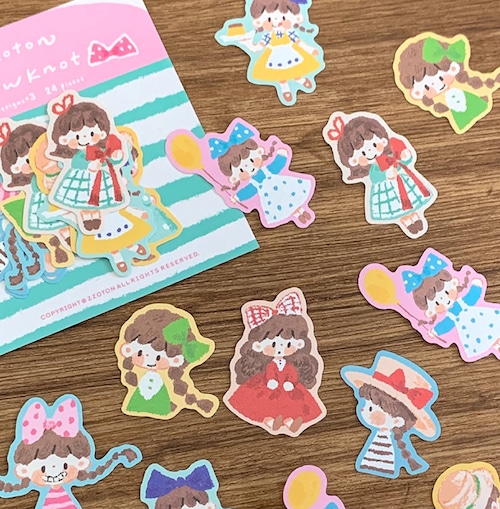 新作☆MO789｜Molinta【Bowknot - 阿卓油画棒蝴蝶结】フレークシール