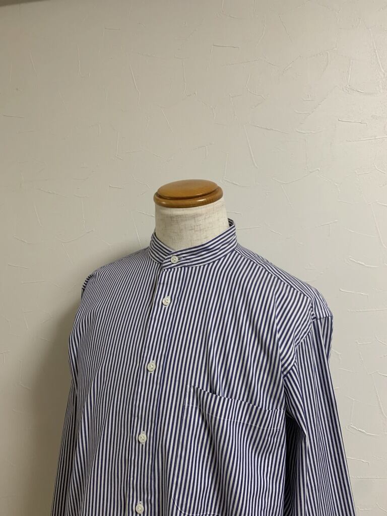 1990's Stripe Pattern No Collar Shirt
