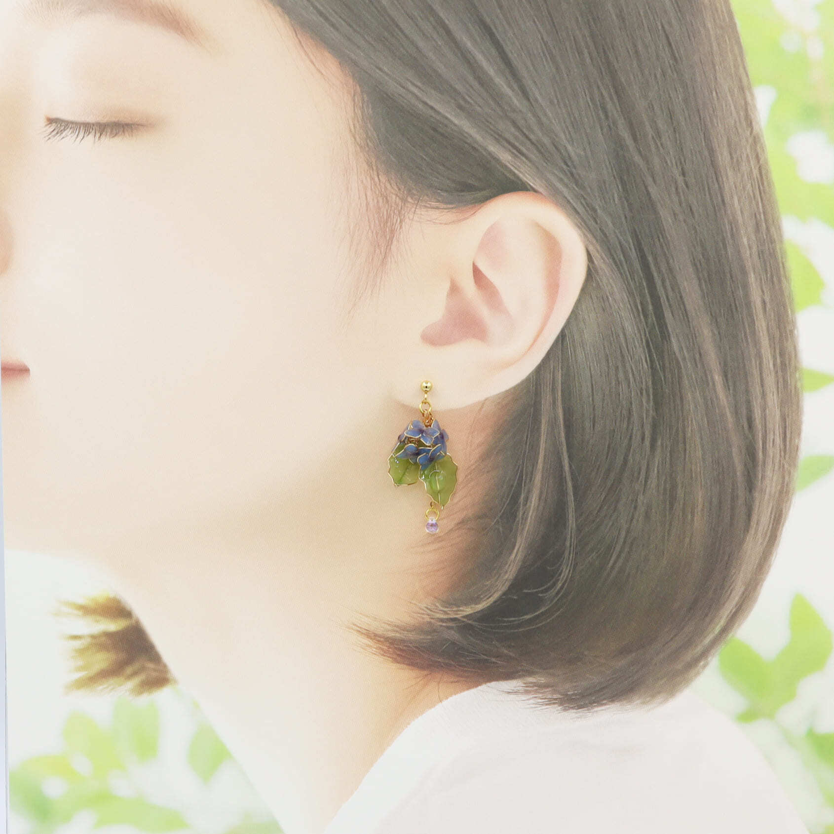 紫陽花ピアス（blue）