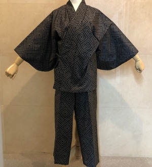 本場大島紬団十郎柄作務衣（小袖M〜LL）