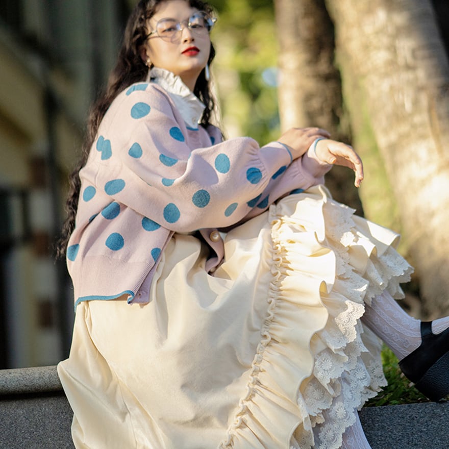 クラロリ レトロ ケーキスカート マキシ丈 レトロ クラシカルロリィタ 森ガール