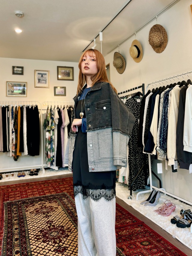 ストレッチデニム・バイカラージャケット