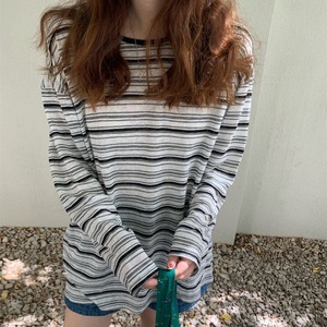 back ribbon border cut and sew top J00017