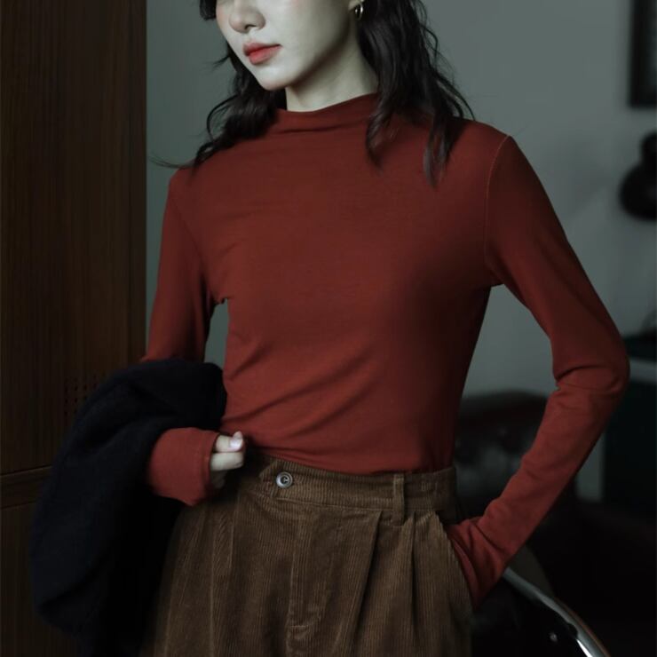 ハーフタートルネックスリムカットソー 00068