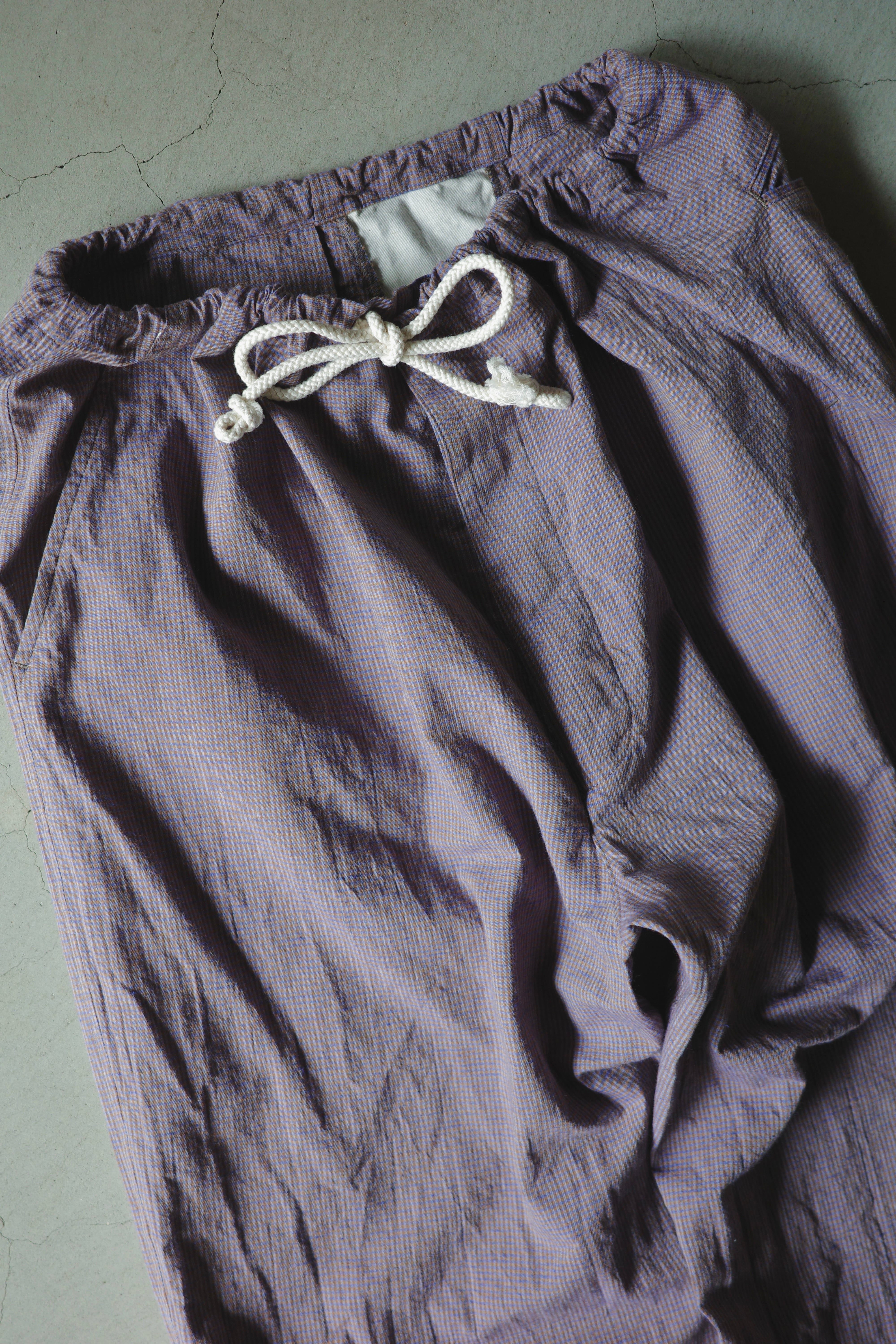 Marvine Pontiak shirt makers【Monpe Pants -Blue Brown Gingham