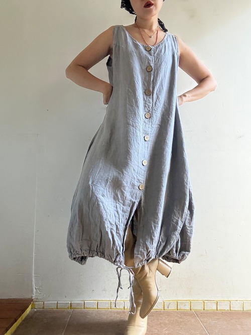 ①"Each Pricf Market" Vintage Linen Cocoon Dress