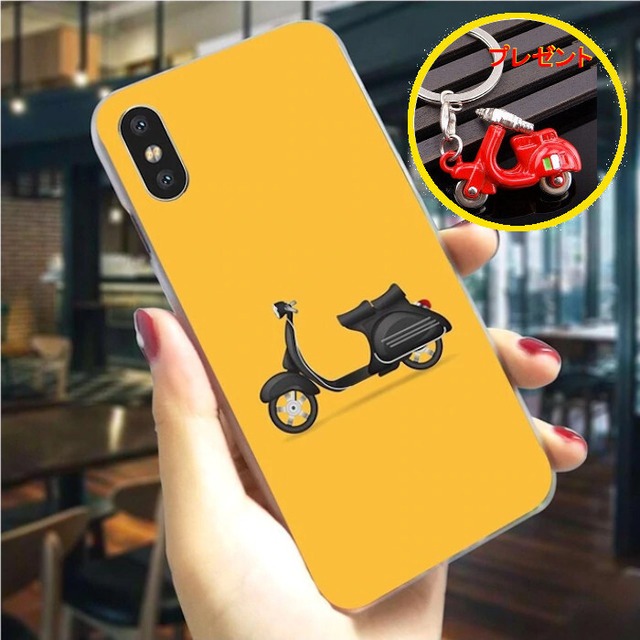 カバー ケース プロテクション スマホ iPhone Vespa 11 Pro Max Xs XR XS X 8 Plus 7 6 5 S SE ヴェスパ ベスパ キーホルダーをプレゼント