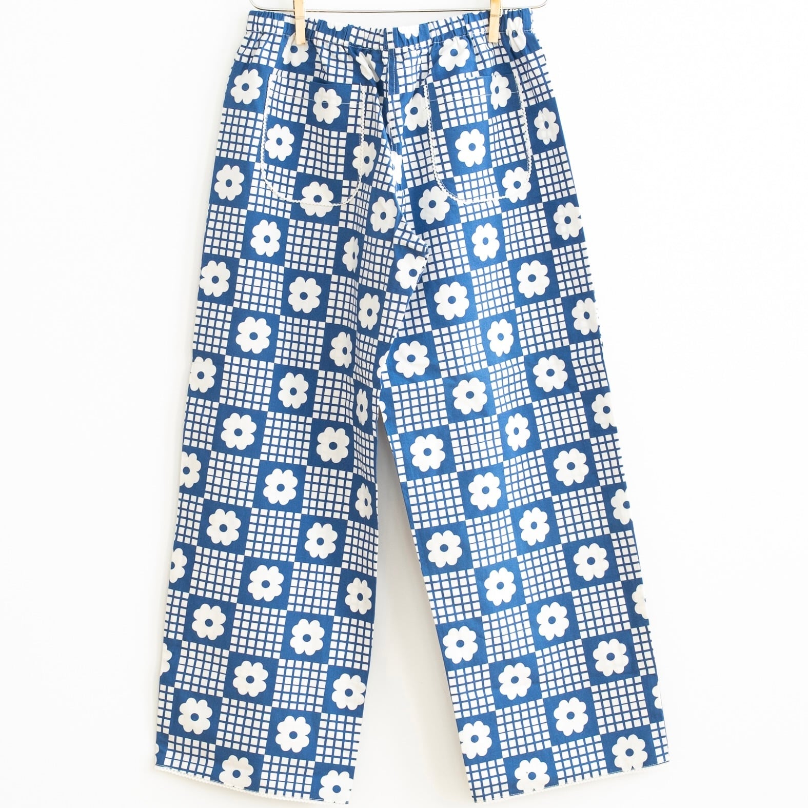 《FISH & KIDS 2026AW》NAVY FLOWERS RETRO PANTS / BLUE