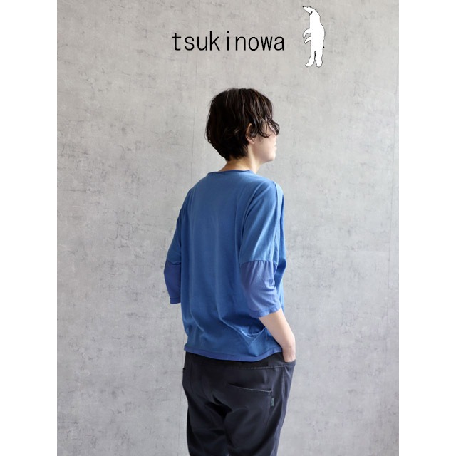 【tsukinowa】TT143-0 ｼｱｰｽﾘｰﾌﾞの７分袖Tee