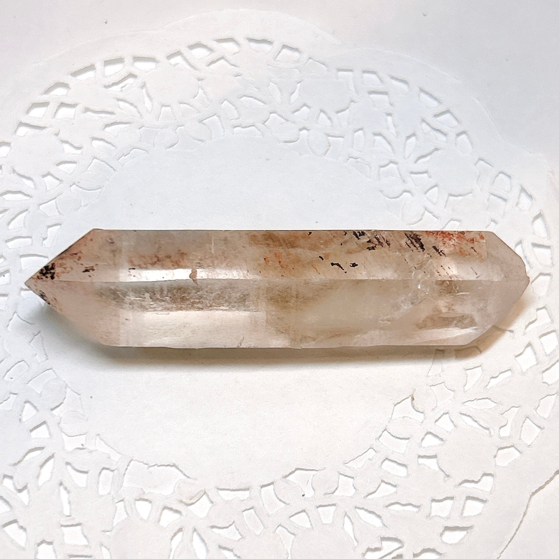 E18097】セルフヒールド 両錐 水晶 クォーツ ヒマラヤ水晶 ヒマラヤ産