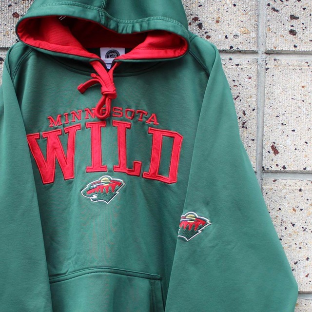 【XLサイズ】NHLオフィシャル MINNESOTA WILD ミネソタ ワイルド 刺繍 古着 パーカー