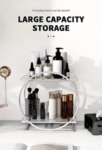 ラック 軽量 高級 洗面台 化粧品 収納ラック 二層 バスルーム デスクトップ収納ラック スキンケア 香水 コスメ ゴールド シルバー