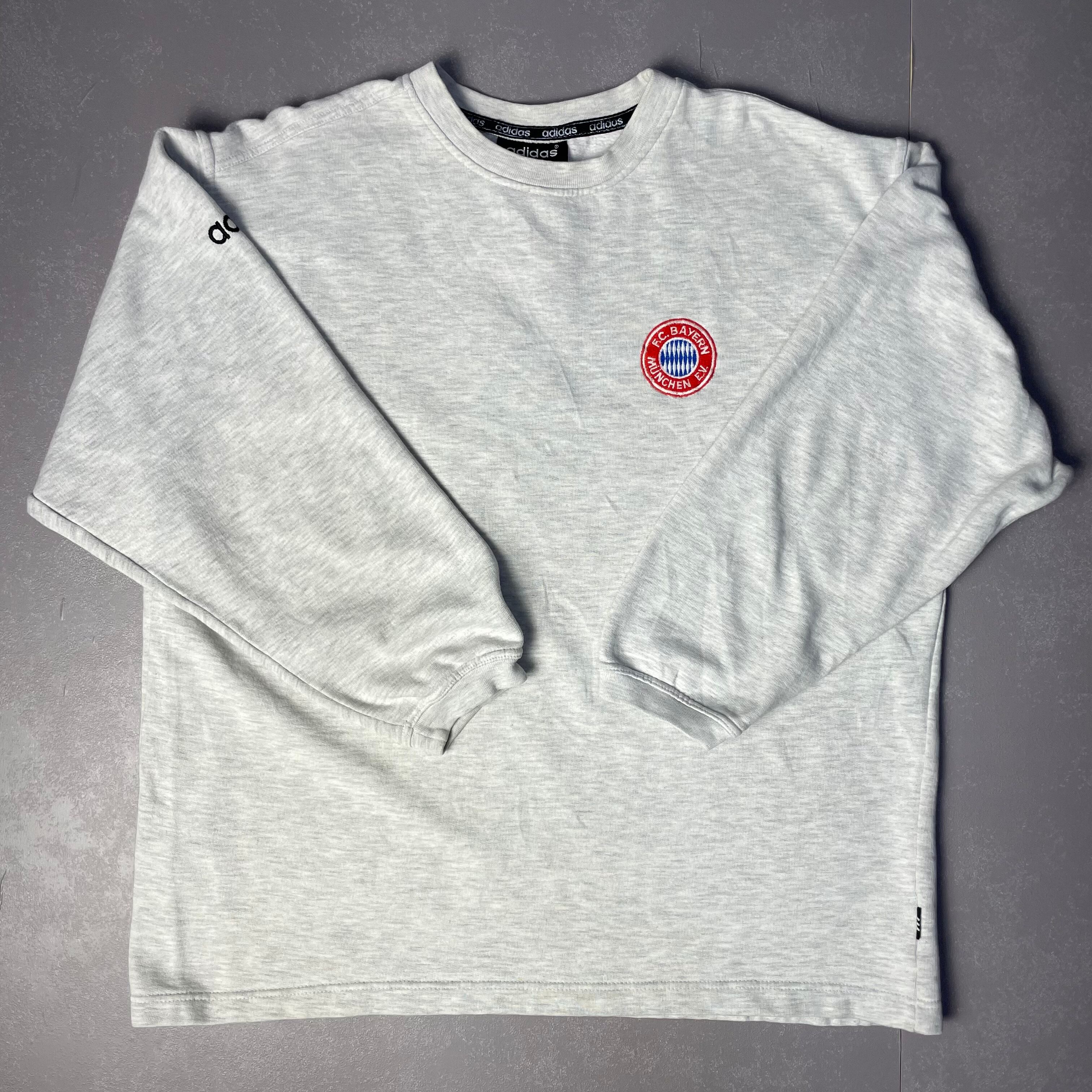 90年代 Champion チャンピオン プリントロゴ FCバイエルン・ミュンヘン スウェット メンズM相当 古着 90s ビンテージ ヴィンテージ グレー 鼠色 【スウェット】