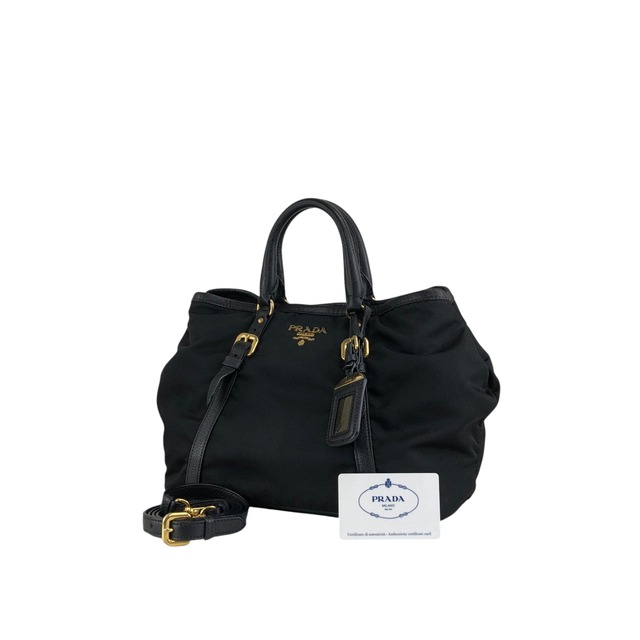 PRADA プラダ ハンドバッグ ブラック トライアングルロゴ レザー ナイロン 2way vintage ヴィンテージ オールド jun4wc