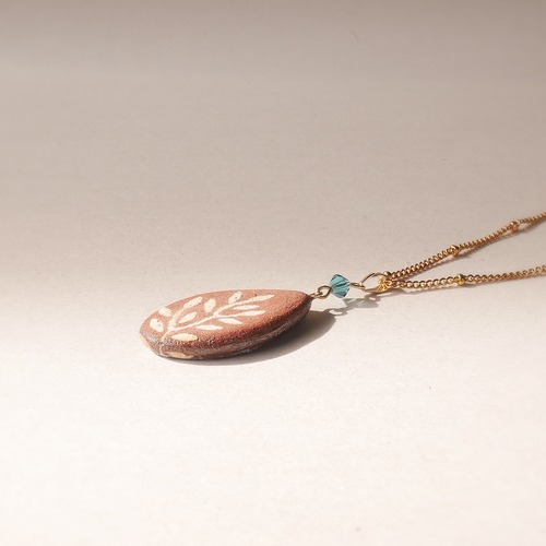 陶器ネックレス  みずたまりno.9 しずく