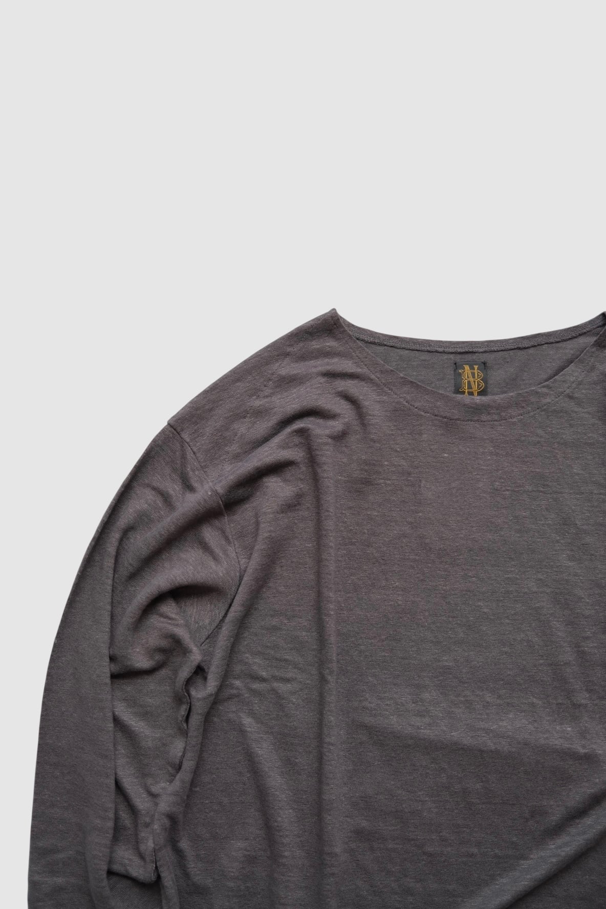 Men's BATONER” NORMANDY LINEN BASQUE SHIRT GRAY | Lapel online store