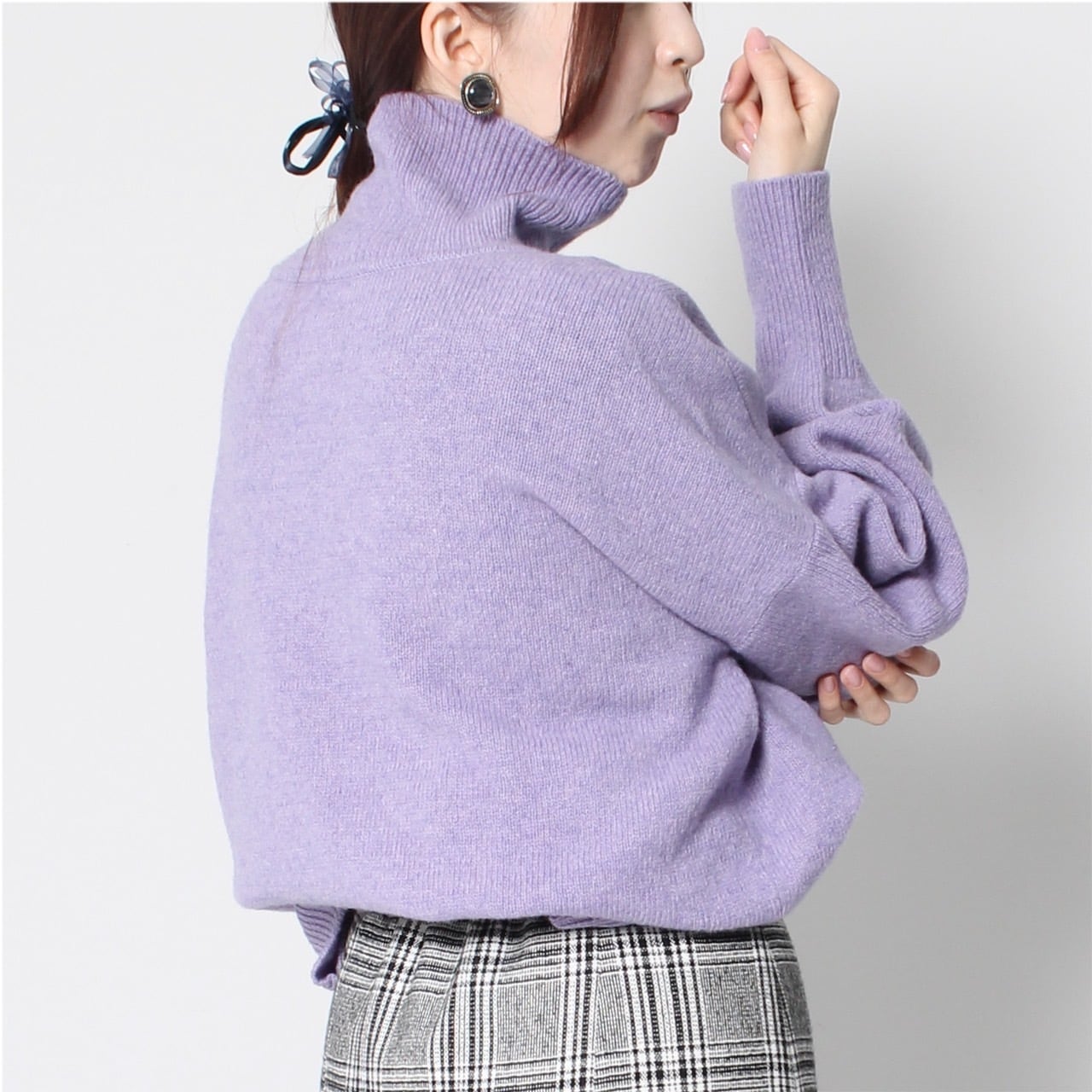 Balloon sleeve high-neck knit【0550305】 | HÉMERI