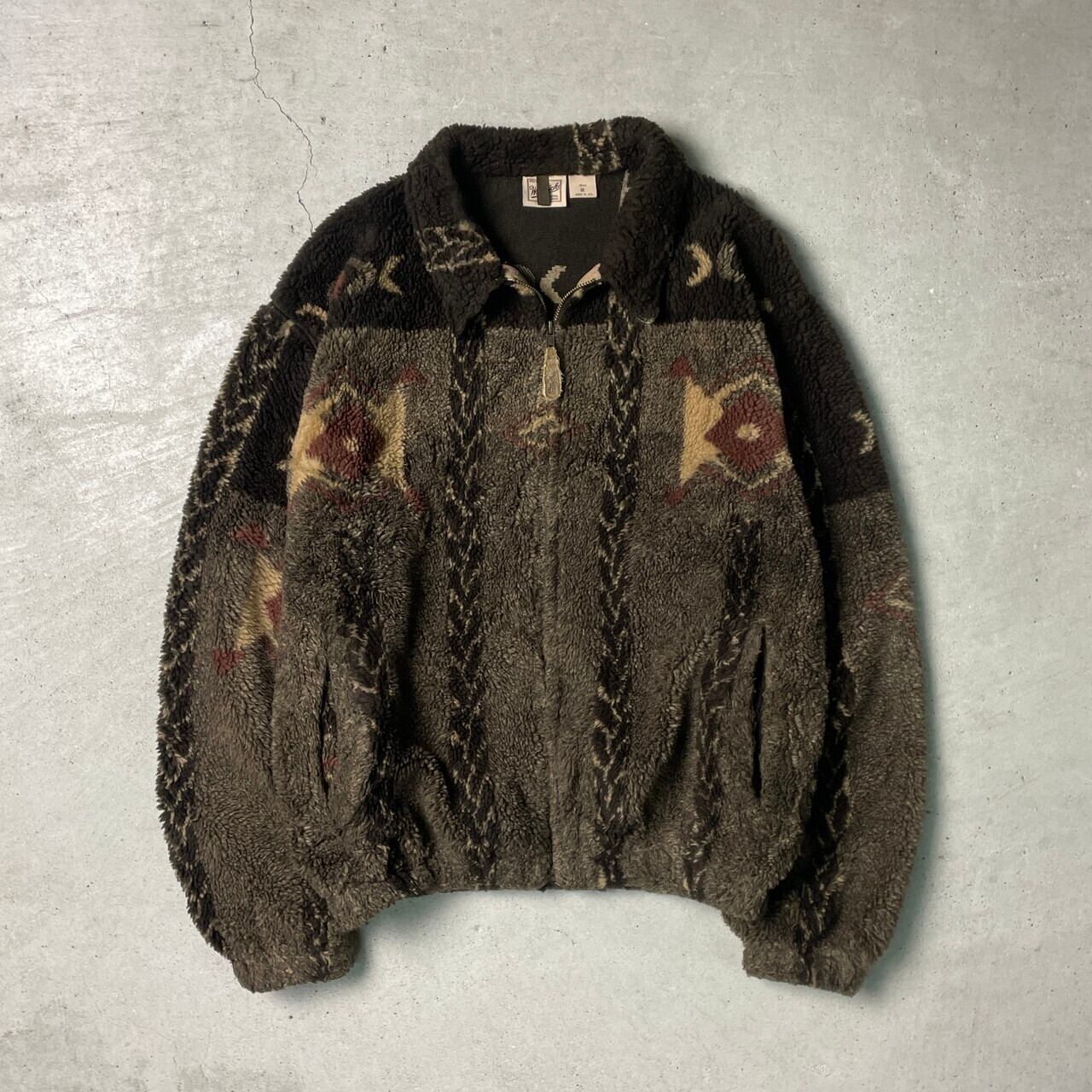 90年代 USA製 WOOLRICH ウールリッチ フリースジャケット 総柄 