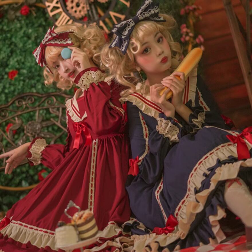 ゴスロリ通販 With U ゴスロリ系 スイートロリータ ドレス 双子コーデ ガーリー 甘め かわいい 控えめ ろりーた 原宿ファッション