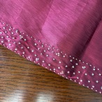 ランナー　クロス　レッドサテン　ビーズ飾り　テーブルセンター 18clb10