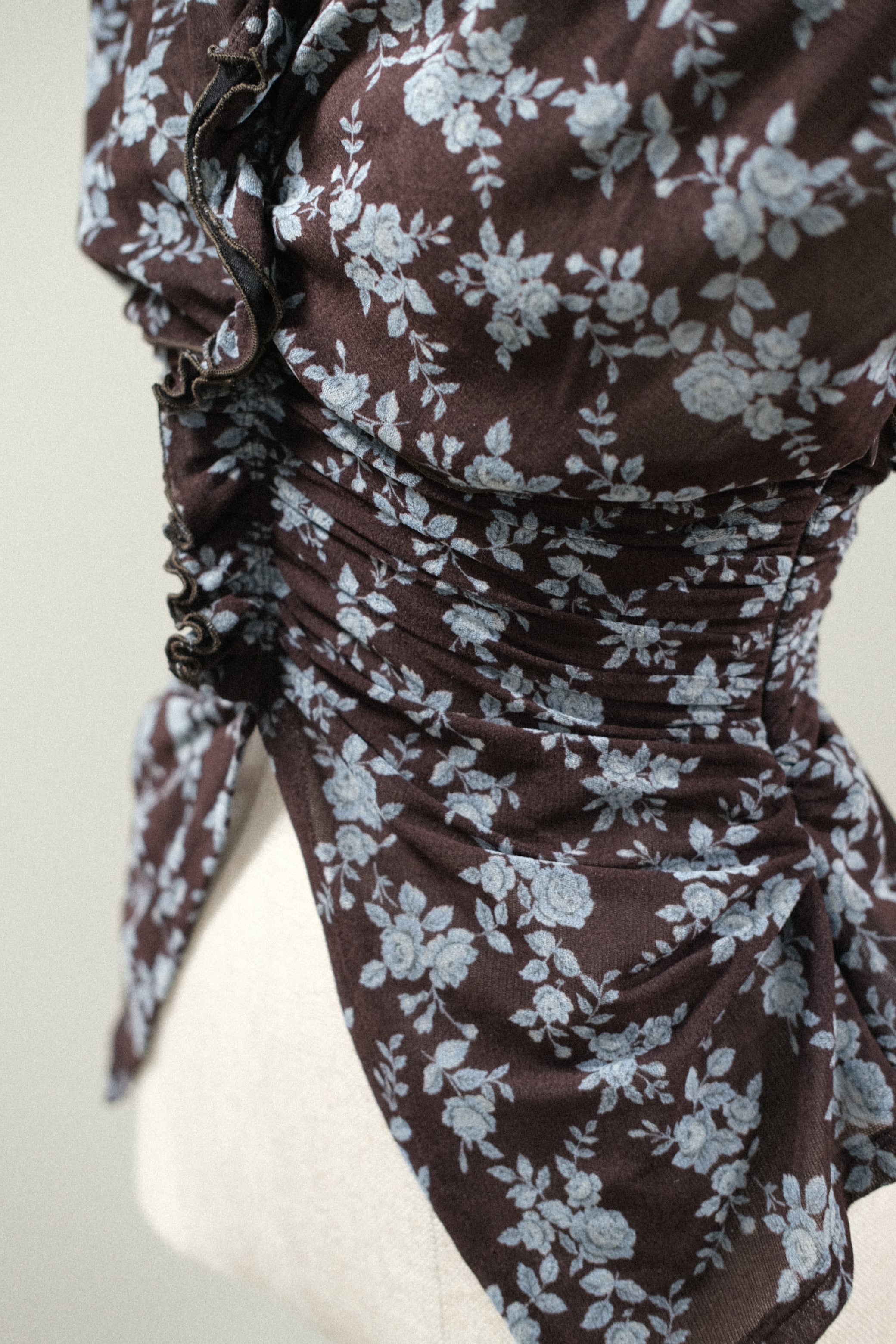 FETICO】ROSE VELVET TULLE SHIRRING TOP | loop