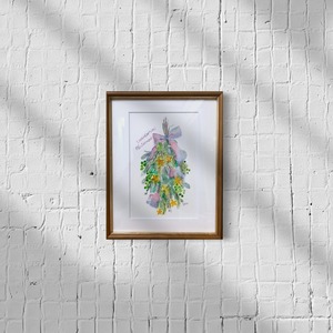 クリスマススワッグの絵　unicorn