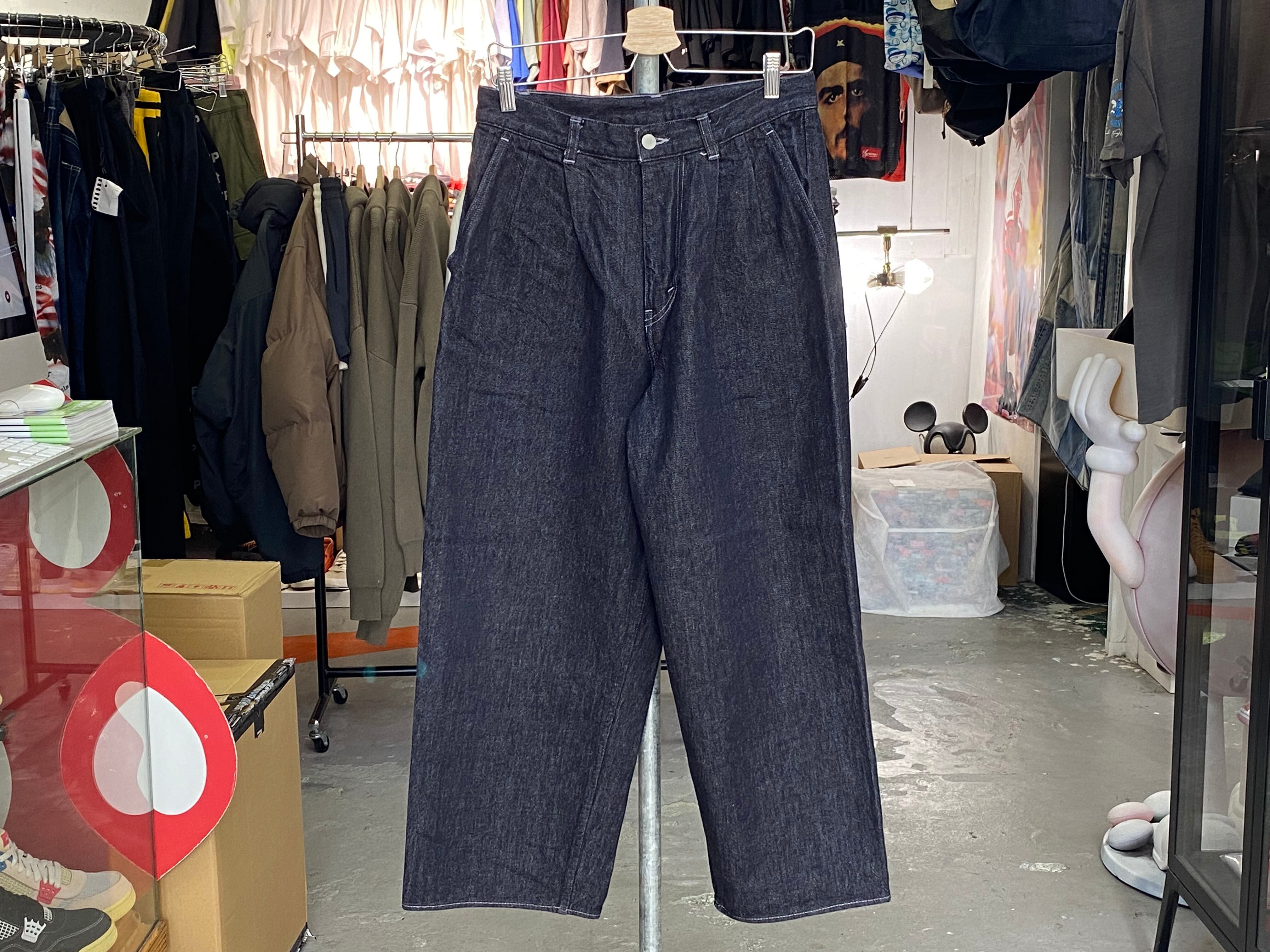 GRAPHPAPER COLORFAST DENIM TWO TUCK PANTS INDIGO 1 80KJ0512