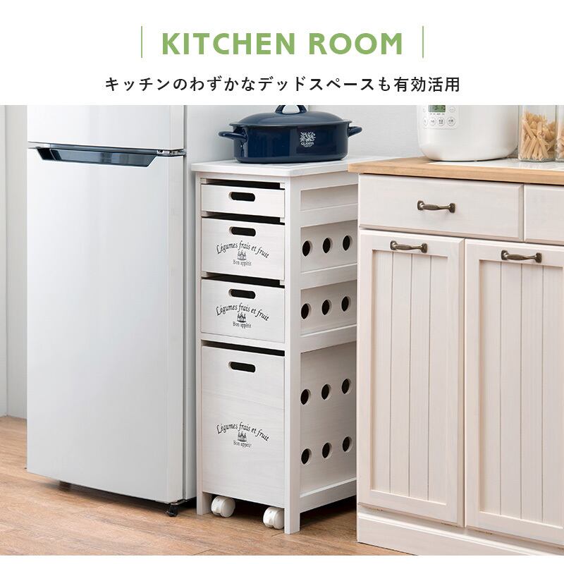 全国一律送料無料【新品】天然木マルチキッチン★野菜収納ストッカー★ライトブラウン 天然木 隙間収納ストッカー 幅30cm 5段｜キッチンワゴン キャスター